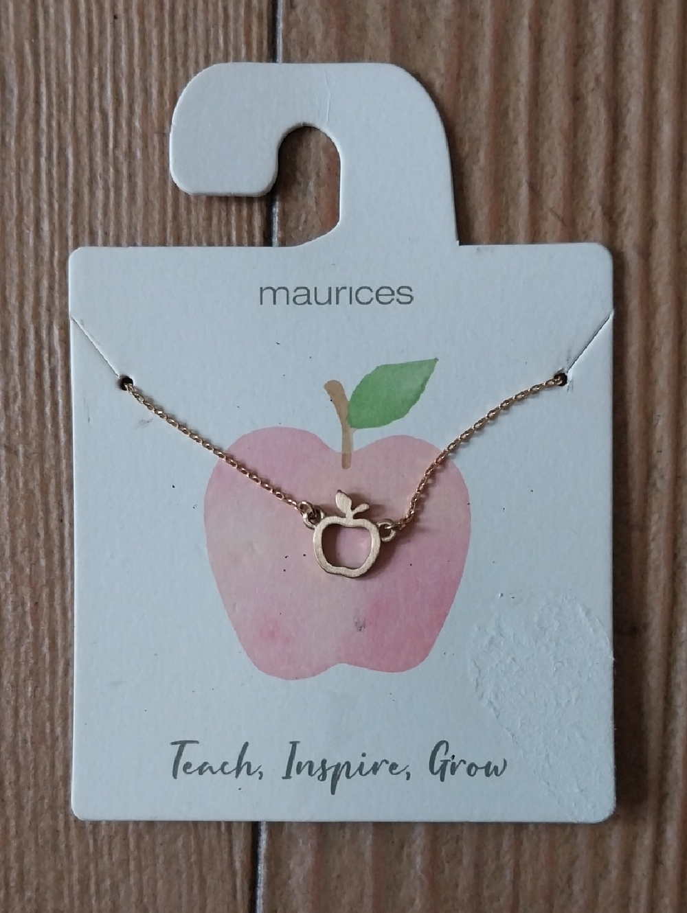 Maurices Rose Gold Apple Outline Necklace
